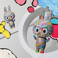 Pour MART MEGA LA BUBU 1000% Tenth Anniversary, ensemble de figurines de collection en nylon de 31,5 pouces de hauteur pour filles, accessoires de bureau