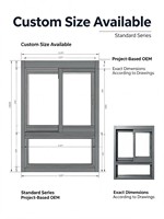 Ventana Corredera de Aluminio Moderna YATTON con Certificación CE, Diseño Horizontal, Sistema de Seis Rieles, Resistente al Viento, Eficiente Energéticamente, para Escuelas y Cocinas