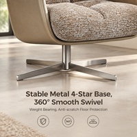 Fauteuil d'appoint pivotant minimaliste italien en tissu et cuir, canapé individuel rotatif à 360°, fauteuil de salon de luxe pour la maison et l'hôtel