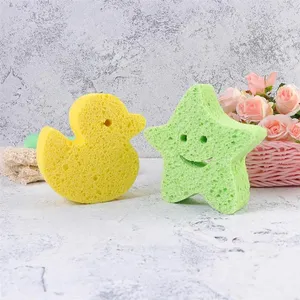 Éponges de bain pour enfants, nettoyant corporel exfoliant entièrement naturel, en pulpe de bois givrée, outils de gommage en cellulose pour bébé - Product Image 3