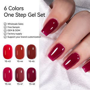 Juego de Esmalte de <span class=keywords><strong>Uñas</strong></span> en Gel 3 en 1 de 6 Colores, Base+Color+Capa Superior, Serie Navidad y Año Nuevo Rojo Natural, Venta al por Mayor OEM ODM - Product Image 2