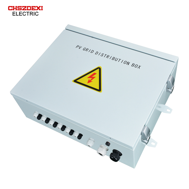 6 in 1 DC1500V IP65 Gray Hybrid Lock Outdoor Rain Protection DC Busbar Cabinet Solar Power Distribution Box PV Combiner Box