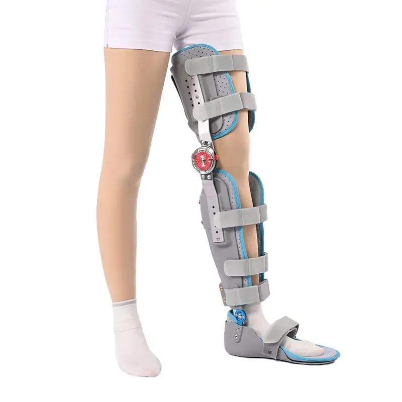 Dukungan fiksasi pergelangan kaki lutut, penunjang fraktur pergelangan kaki bawah kaki dapat disesuaikan, dukungan pasca operasi