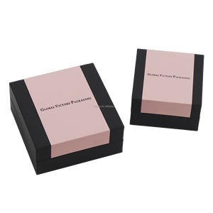 <span class=keywords><strong>GVP</strong></span> Boîte à bijoux en papier rose de couleur assortie populaire Boîte cadeau de bijoux noire personnalisée Paquet de boîte de bague boucles d'oreilles collier de luxe - Product Image 6