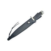 Couteau tactique robuste en acier inoxydable pour l'extérieur, couteau de survie et de chasse avec étui en cuir pour le camping et l'aventure