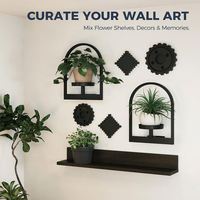 Décoration murale intérieure Art Déco en métal avec support pour plantes suspendues et étagères de fenêtre pour salon - Jardinières murales durables