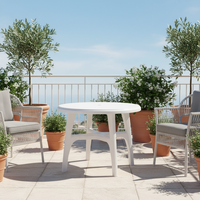 Table de bistrot moderne d'extérieur, ronde, 36,25 po de diamètre, en plastique, avec trou pour parasol, design pliable, pour bar, jardin, cour arrière, bord de piscine