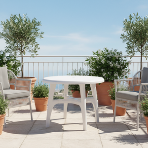 <span class=keywords><strong>Table</strong></span> <span class=keywords><strong>de</strong></span> bistrot moderne d'extérieur, ronde, 36,25 po <span class=keywords><strong>de</strong></span> diamètre, en plastique, avec trou pour parasol, design pliable, pour bar, jardin, cour arrière, bord <span class=keywords><strong>de</strong></span> piscine - Product Image 4
