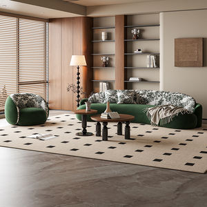 GEDO Sofa model Perancis, bagian Sofa lengkung kain Retro dengan cetakan untuk ruang tamu - Product Image 3