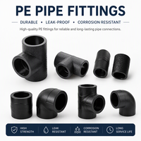 Fitting Pipa Polyethylene PE100 Electrofusion 90 Derajat Elbow Tee Coupler Socket untuk Saluran Pipa Energi, Pasokan Massal