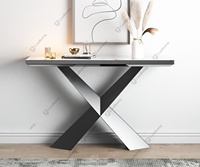 Table Console noire miroir pour le salon, meuble de luxe de haute qualité