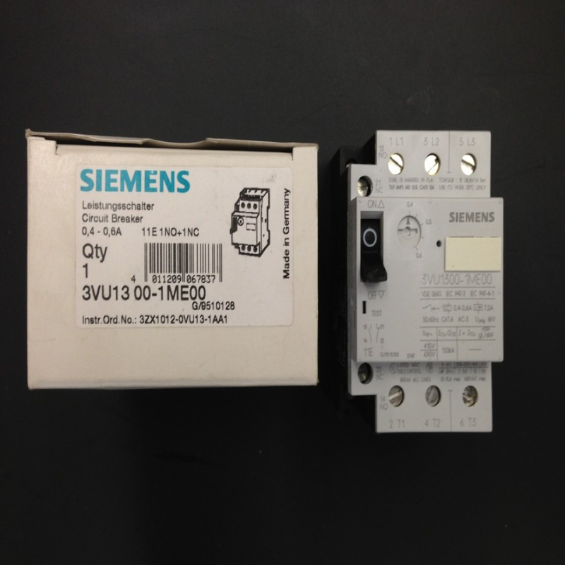 Оригинальный Новый автоматический выключатель 3VU1300-1ME00 0.4A - 0.6A для PLC