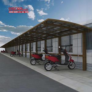 Kits <span class=keywords><strong>DIY</strong></span> en aluminium et <span class=keywords><strong>bois</strong></span> en promotion avec portail de voie d'accès à auvent, idéal pour parking extérieur, jardin, cour et abri de voiture - Product Image 1