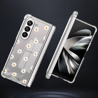 Coque de téléphone en TPU dentelle de chrysanthème de luxe pour Samsung Galaxy Z Fold 5 protecteur de téléphone portable antichoc Flip 7