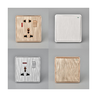 KLASS panneau brossé de haute qualité matériau PC 3 trous 5 trous prise de courant universelle usage domestique prise de courant 250v interrupteur électrique