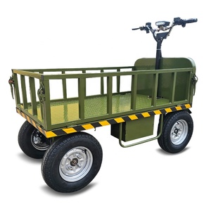 Four-wheel Disc System Battery Powered Hand Push Flatbed Transport Trolley <b>Carts</b> Price - Product Image 5