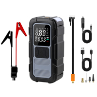 Compresseur d'air portable 2-en-1 en métal pour gonflage de pneus et démarreur de batterie 150 PSI avec batterie externe 65 W