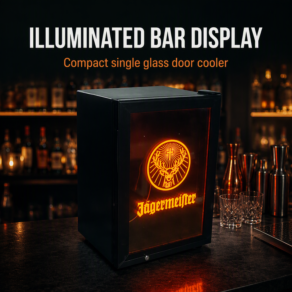 Jagermeister Fridge - Commercial Beverage Cooler with Adjustable