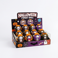 Balle anti-stress LED fantôme d'Halloween, à presser et à tourner, imprimée en 3D avec lumière LED pour soulager l'anxiété, décoration de bureau effrayante