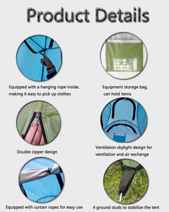 Tenda Extérieur Camping Pop-up Léger Douche Privée Tente À Langer Toilette Tente Glamping Tentes avec <span class=keywords><strong>Salle</strong></span> <span class=keywords><strong>De</strong></span> Bains - Product Image 4