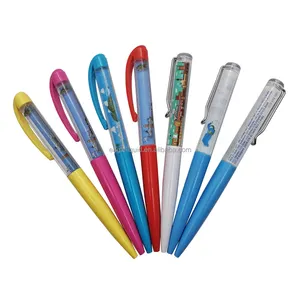 Nouveauté cadeaux fantaisie plastique huile stylo drôle 2D PVC bateau liquide flottant Aqua stylo