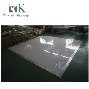 Plancher de danse portable pour fêtes, mariages et événements avec plateforme blanche et bordure en aluminium - Product Image 2