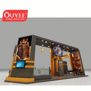 ซุ้มขายกาแฟทันสมัยพร้อมบูธ คุณภาพสูง ทำจากไม้ สำหรับห้างสรรพสินค้า ร้านอาหาร พร้อมเคาน์เตอร์บาร์แบบกำหนดเอง ออกแบบฟรี - Product Image 5