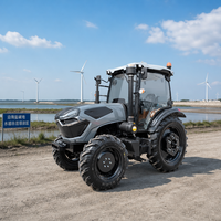 Tracteur agricole puissant 100 CV 4x4 avec cabine climatisée, moteur diesel haute performance, système hydraulique robuste et capacité de levage élevée