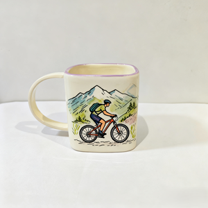 Taza de café de cerámica hecha a mano personalizada-Bicicleta de descenso y diseño de foto de <span class=keywords><strong>ciclista</strong></span> - Product Image 5