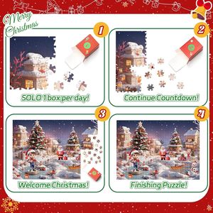 Christmas Advent Calendar <b>Puzzle</b> 1008 Pieces <b>Jigsaw</b> For Kids And Family Holiday Fun - Product Image 4