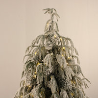 Sapin de Noël haut de gamme en flocons de neige blancs avec lumières, motif feuille de saule
