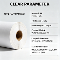Support PP auto-adhésif 160 g/m² à surface mate lisse pour impression à l'encre à colorants, publicité intérieure et graphiques d'affichage