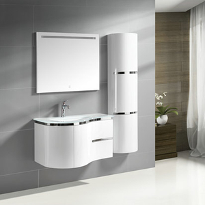 Espejo de Baño LED Inteligente <span class=keywords><strong>con</strong></span> Atenuación, Estante Flotante, Mueble de Baño de Pared <span class=keywords><strong>con</strong></span> Espejo Retroiluminado para Hoteles - Product Image 1