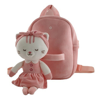 Sac à dos d'école en peluche douce personnalisable pour fille, adorable personnage de dessin animé, jouet pour enfants, animal en peluche pour les occasions d'anniversaire, produit OEM