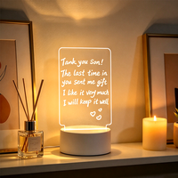 Lampe d'ambiance LED en acrylique personnalisable OEM, tableau de messages effaçable, idéale pour chambre, bureau, décoration, cadeau de vacances