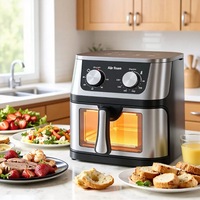 Friteuse à air électrique en acier inoxydable, design transparent, grande capacité 6L, modèle mécanique multifonctionnel pour la maison