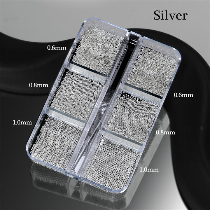 6 grid steel ball jewelry silver