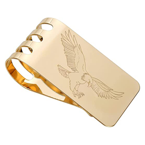 Wholesale Personalized Custom Unisex Vintage Slim Stainless Steel Fold <b>Wallet</b> Money Clip Gold with Logo - Product Image 4