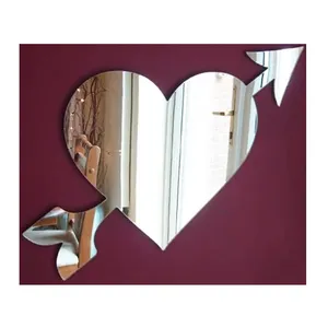 箭头心形反光银亚克力墙镜贴纸3D墙贴亚克力镜子贴纸客厅卧室装饰