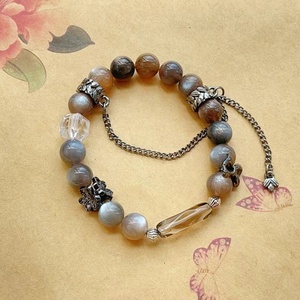 Cristal de roca negro natural y pulsera de cristal de piedra solar joyería de moda de cristal curativo para regalos - Product Image 3