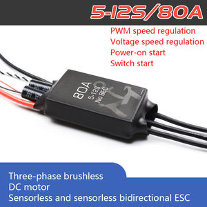 80A High Power Brushless ESC 5-12S Metal Electronic Speed <b>Controller</b> New Upgrade RC Parts For Marine Racing <b>Boat</b> & RC Airplane - Product Image 3