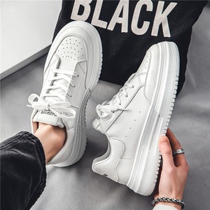 Autumn Men's Breathable Mesh Lace-up White Running <b>Shoes</b> Korean Style Trendy Versatile Thick-Soled <b>Height</b> <b>Increasing</b> Sneakers - Product Image 4