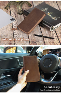 AndoBag Long Portefeuille pour Hommes Affaires Vintage RFID Block Crazy Horse Leather Clutch Bag Genuine Cowhide Purse 2055 - Product Image 2