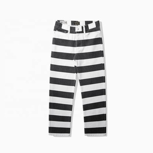 <span class=keywords><strong>Pantalon</strong></span> cargo noir décontracté pour <span class=keywords><strong>homme</strong></span>, taille mi-haute, motif rayures zébrées, style urbain, en toile de <span class=keywords><strong>coton</strong></span> robuste, vente en gros de vêtements - Product Image 1