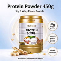 Mélange de protéines de lactosérum et d'isolat de soja OEM, 87 % de protéines par portion, complément nutritionnel sportif pour la musculation et la remise en forme