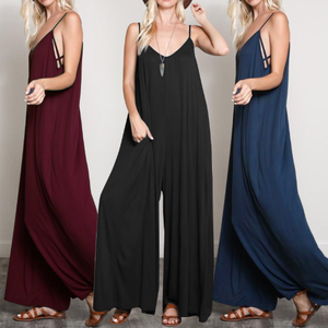 Estate sexy di nuovo modo <span class=keywords><strong>Con</strong></span> Scollo A V halter della cinghia della <span class=keywords><strong>tuta</strong></span> pantaloni a gamba larga - Product Image 6