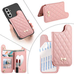 Estuche de Lujo para Tarjetas de Visita y Teléfono, de Cuero PU Electrochapado, para iPhone 17 16 15 14 13 Pro Max, con Espacio para Tarjetas de Crédito y Protección Contra Impactos - Product Image 3