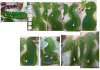Tapis de putting de golf à 9 trous, grande taille, portable, pour intérieur et extérieur, tapis d'entraînement de mini-golf OEM personnalisé avec obstacles