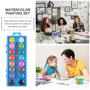 Peintures à l'<span class=keywords><strong>aquarelle</strong></span> Panwenbo 12/16 couleurs, peintures à l'<span class=keywords><strong>aquarelle</strong></span> solides professionnelles portables pour artistes, ensemble avec pinceau - Product Image 5