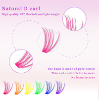 Cils en grappe colorés style européen et américain, cils naturels effilés, faux cils mixtes, kit d'application DIY